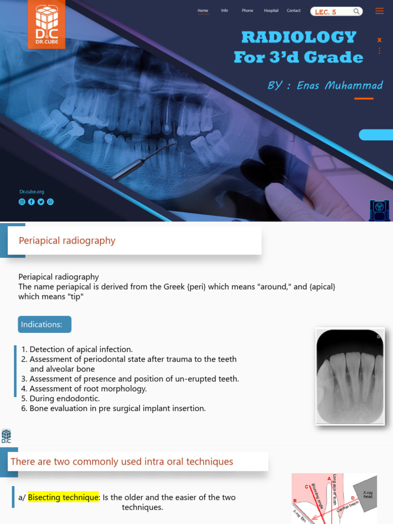 Intraoral Radiographic Techniques | PDF | Dentistry Branches | Medical ...