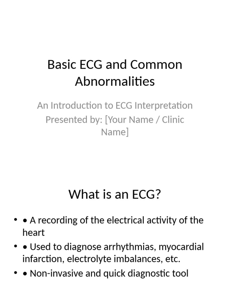 Basic ECG and Common Abnormalities | PDF