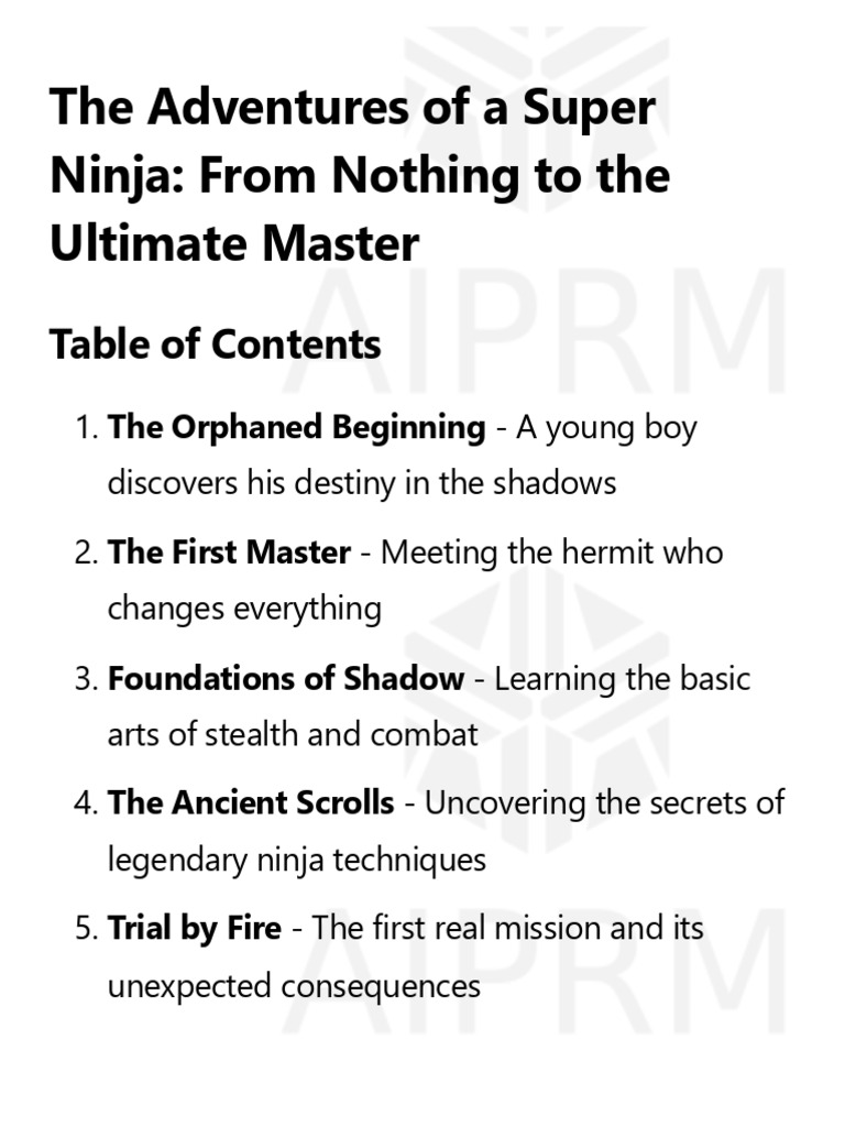 Ninja Mastery: From Orphan to Legend | PDF | Thought | Flexibility ...