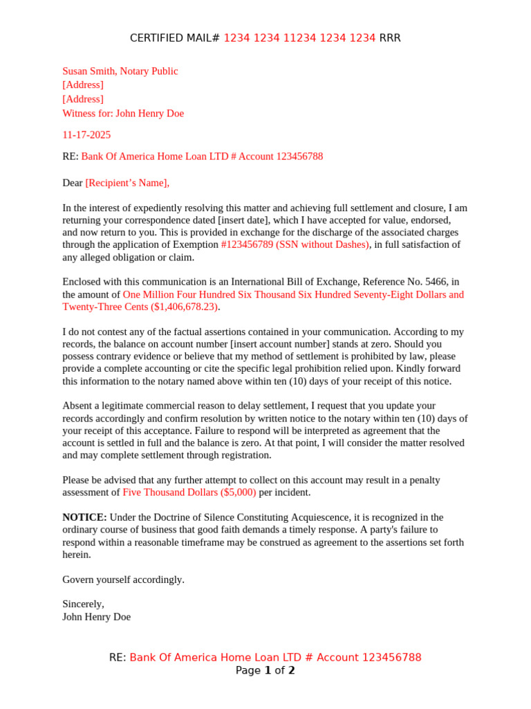 Certified Mail# RRR: Notice | PDF | Mail | Affidavit