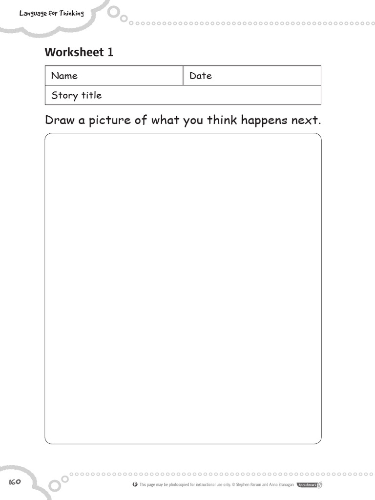 Worksheet 1 Draw A Picture of What You Think Happens Next PDF