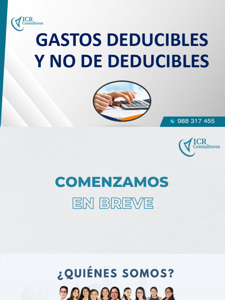 Gastos Deducibles y No Deducibles | PDF | Impuestos | Impuesto sobre la ...