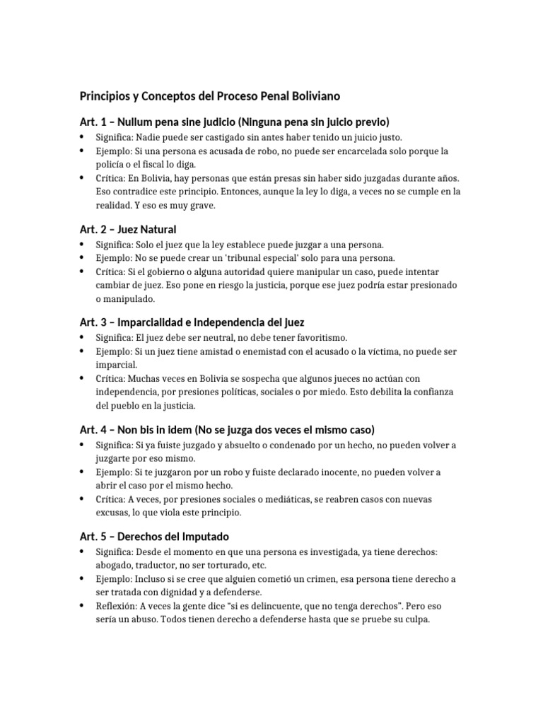 Principios del Proceso Penal en Bolivia | PDF | Fiscal | Derecho penal