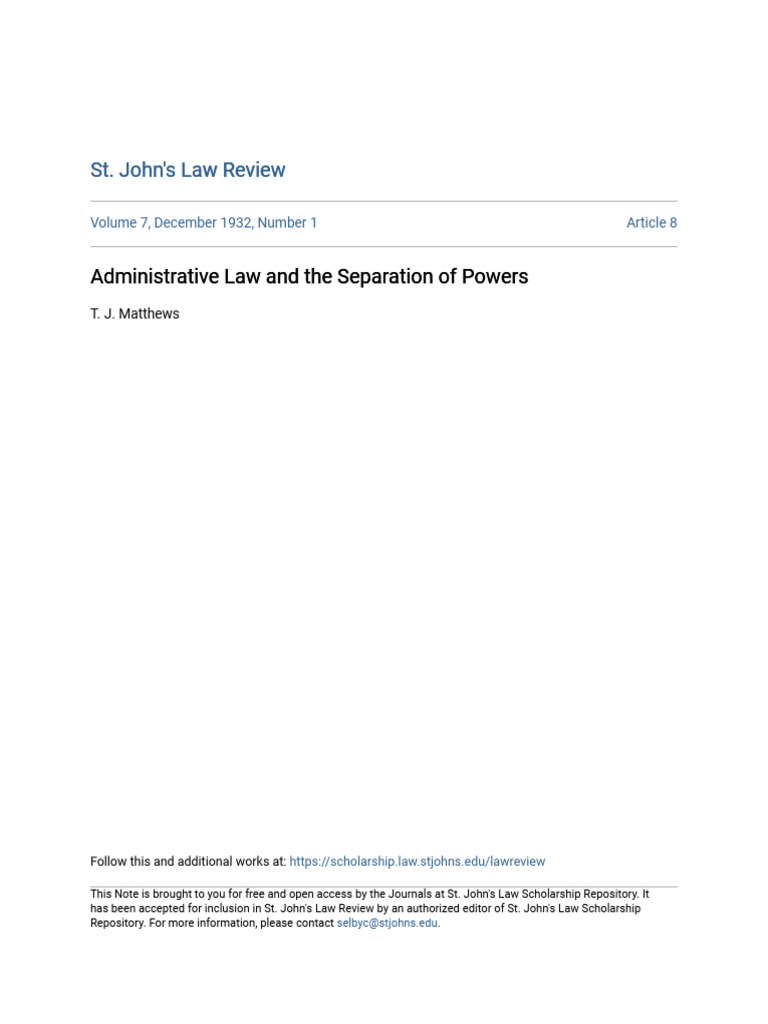 Administrative Law & Separation of Powers | PDF | Constitution | Justice
