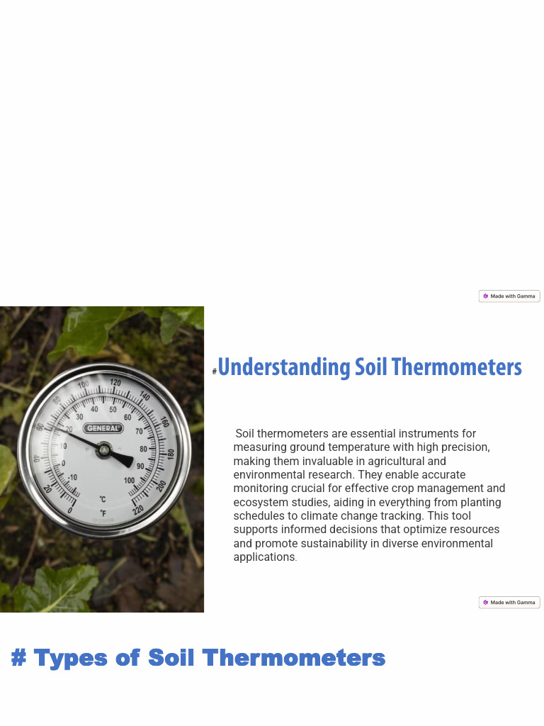 Uses and Benefits of Soil Thermometers | PDF | Agriculture | Thermometer