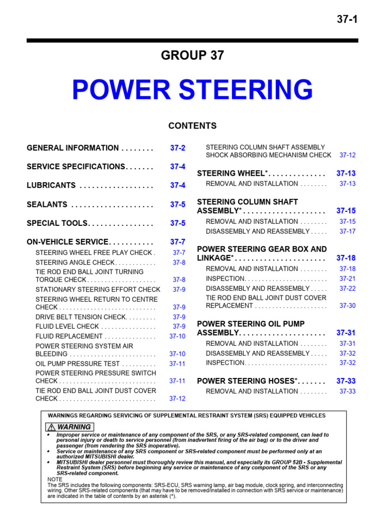 Power Steering System Service Guide | PDF | Steering | Pump