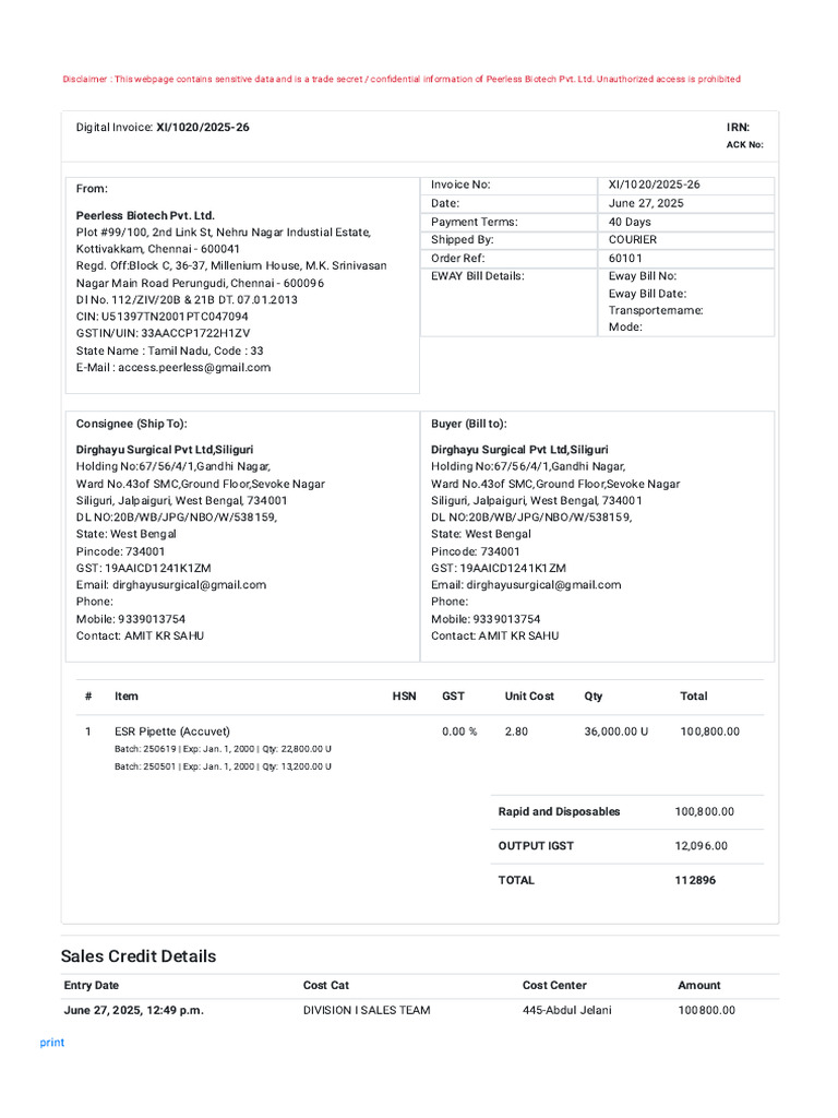 Ama Invoice Detail | PDF