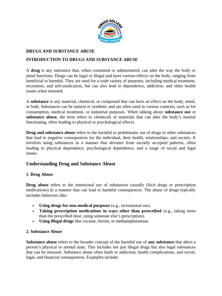 Understanding Drug and Substance Abuse | PDF | Substance Abuse ...