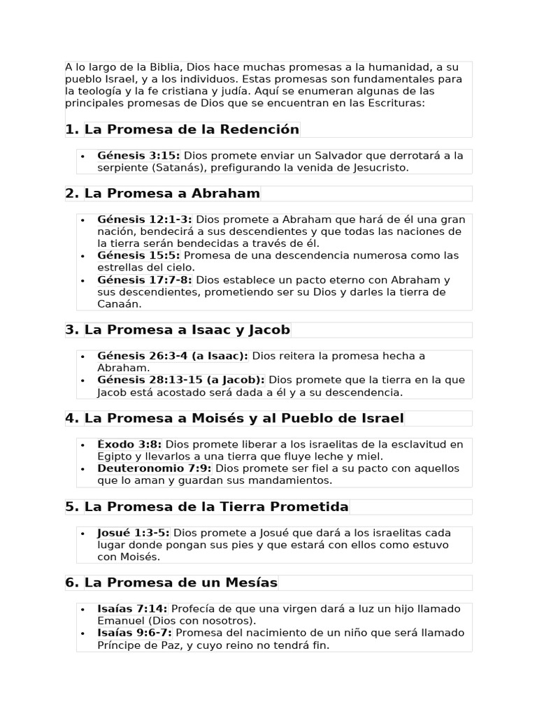 Promesas de Dios en la Biblia | PDF | Abrahán | Libro del Génesis