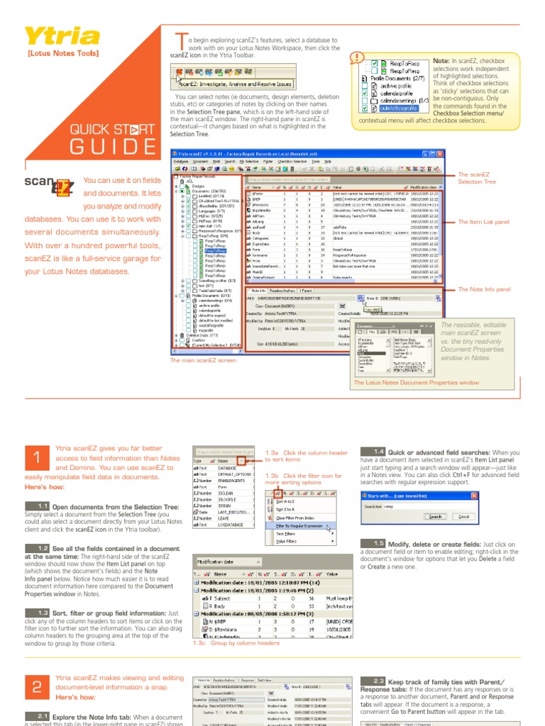 Ytria - Lotus Notes and Domino Software - Quick Start Guide v4 | PDF ...