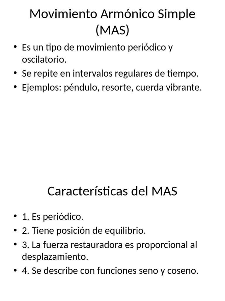 Movimiento Armónico Simple: Seno y Coseno | PDF
