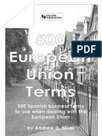 500 Vocablos de La UE Spanish to English