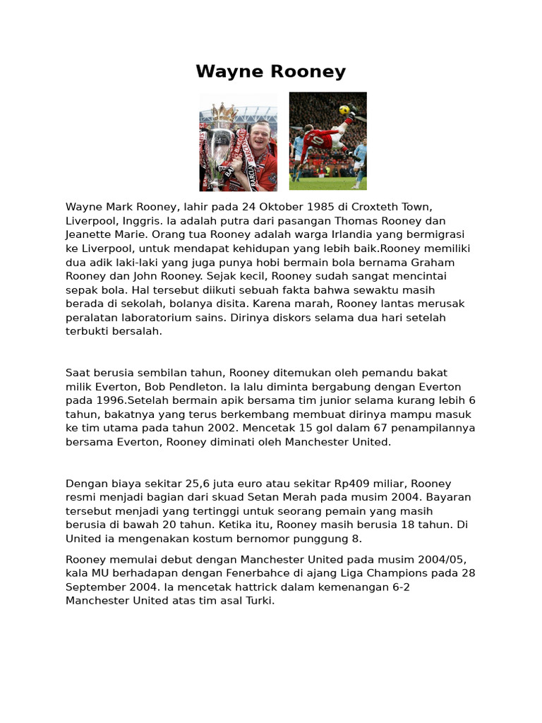 Tanggal Lahir Wayne Rooney | PDF