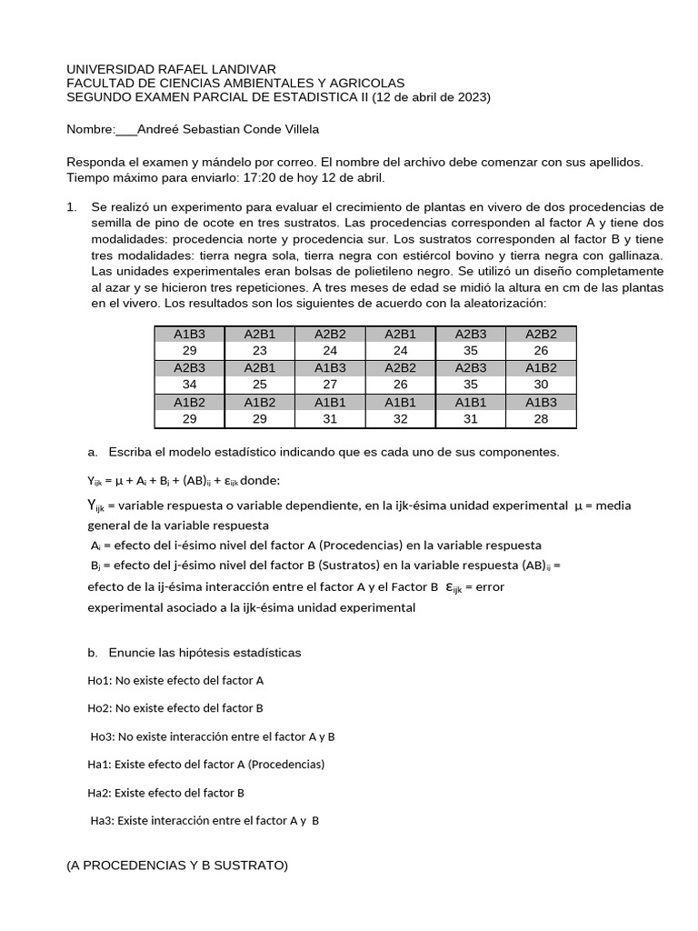 Segundo Examen Parcial EII - 2023 Andree Conde | PDF | Análisis de ...