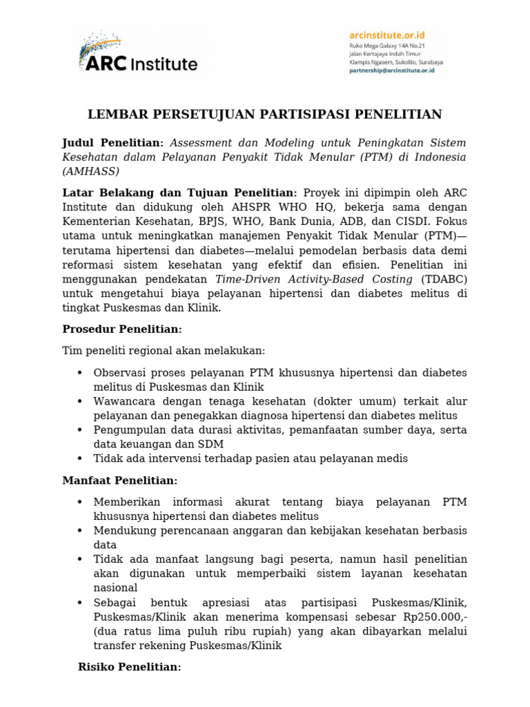 Persetujuan Penelitian PTM di Indonesia | PDF
