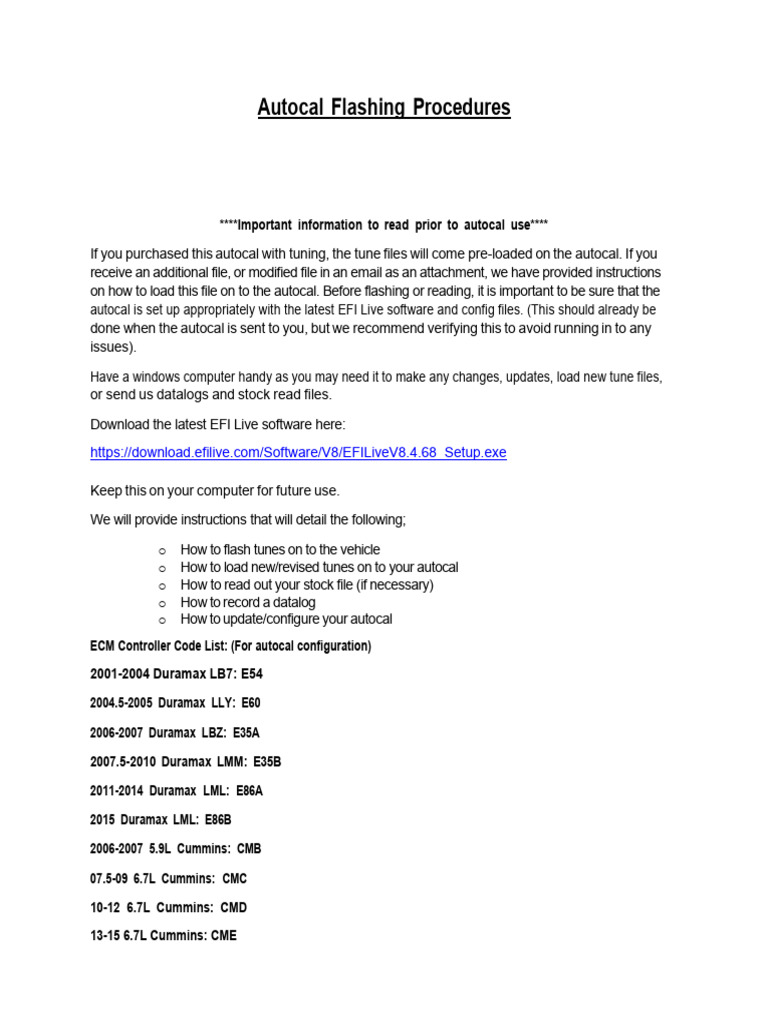 Autocal Flashing Procedure (Beta Update 12-1-24) | PDF | Computer File ...