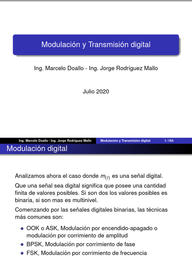 Técnicas de Modulación Digital | PDF | Modulación | Telecomunicaciones