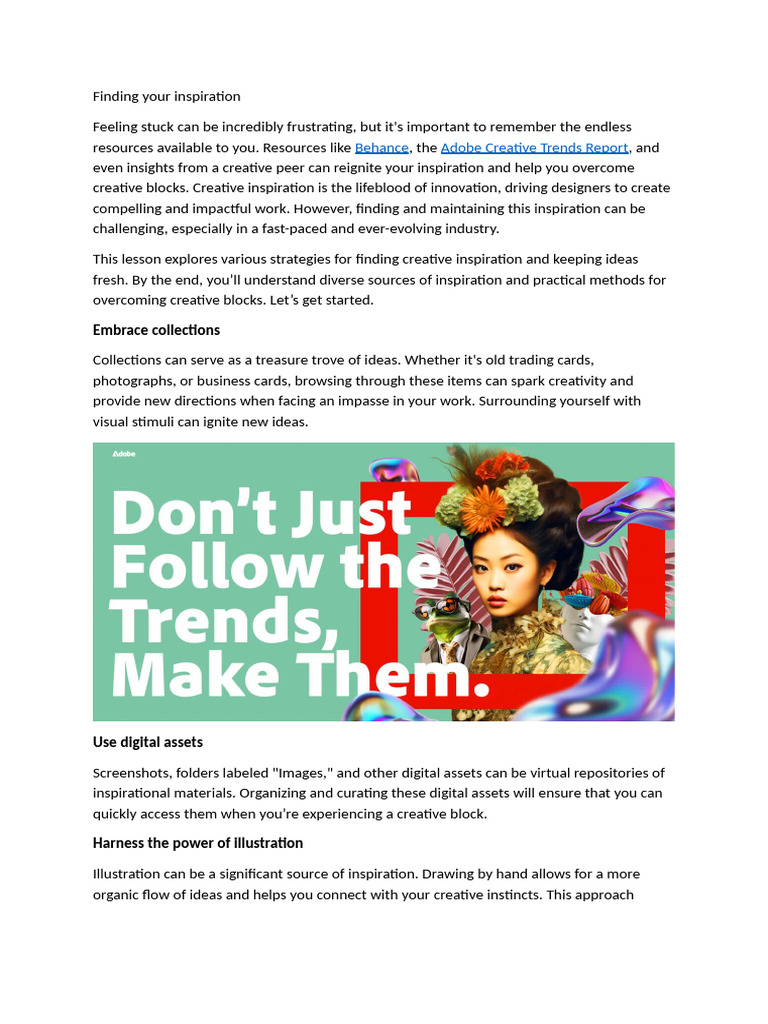 Finding Your Inspiration | PDF | Brainstorming | Creativity