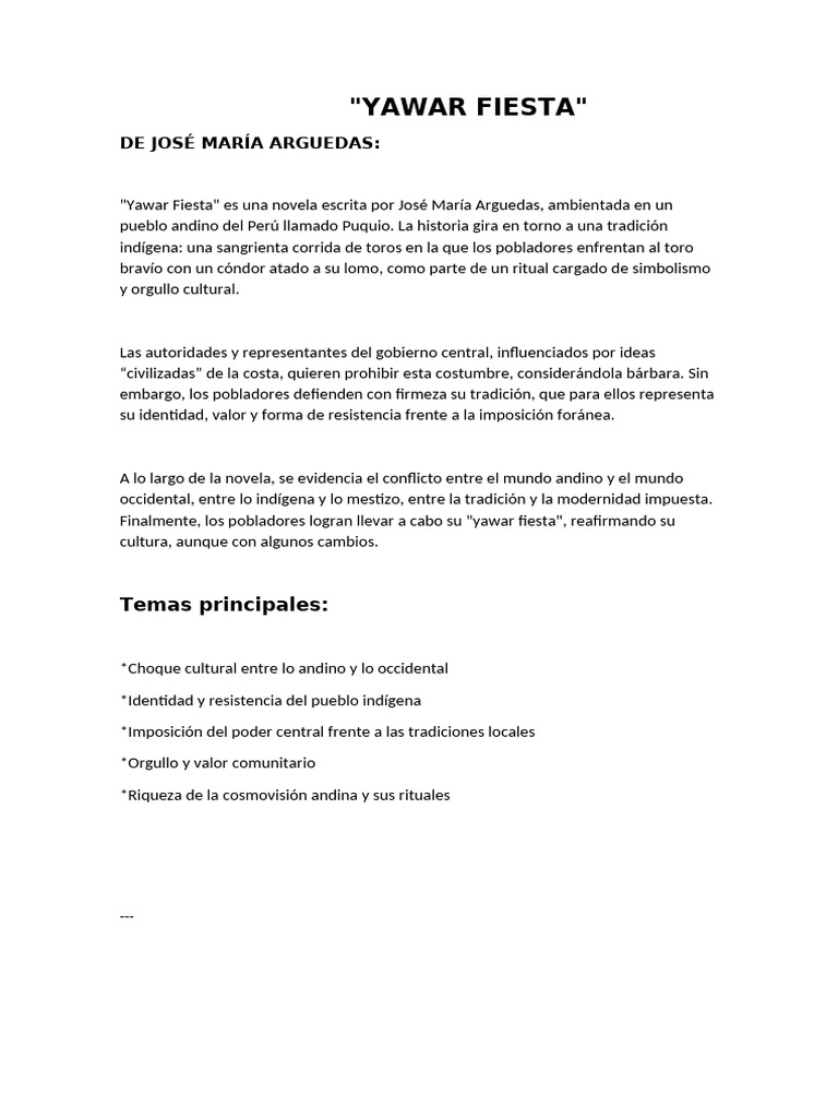 YAWAR FIESTA | PDF