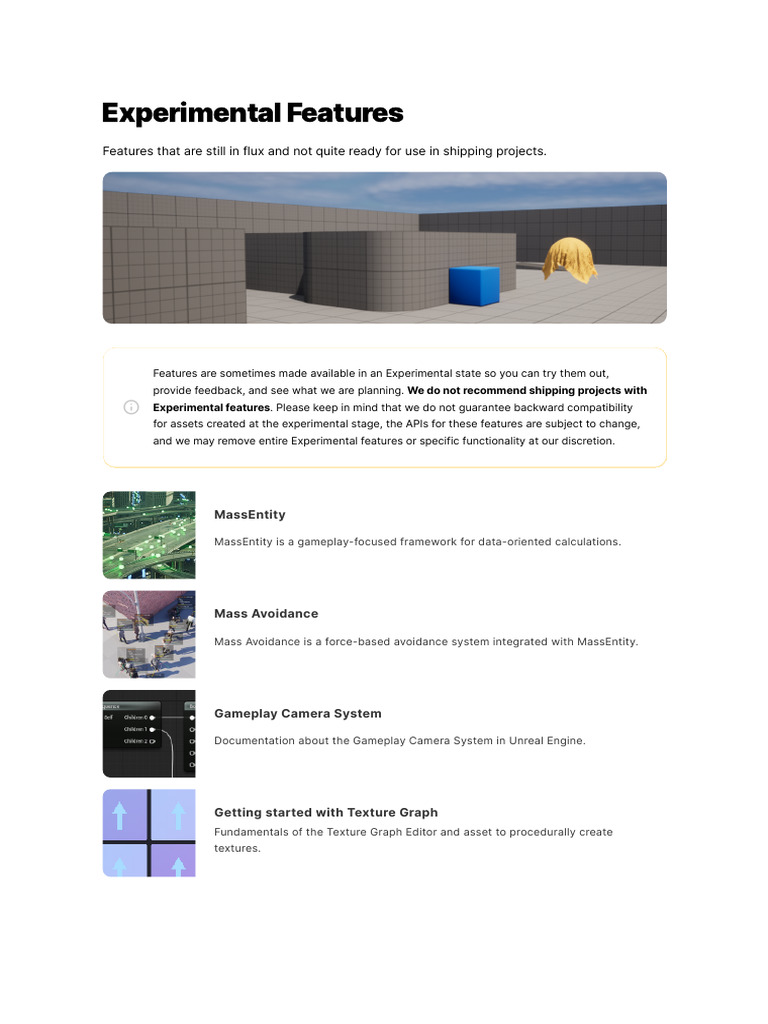 UE5 Experimental Features Overview | PDF | Texture Mapping | Computing
