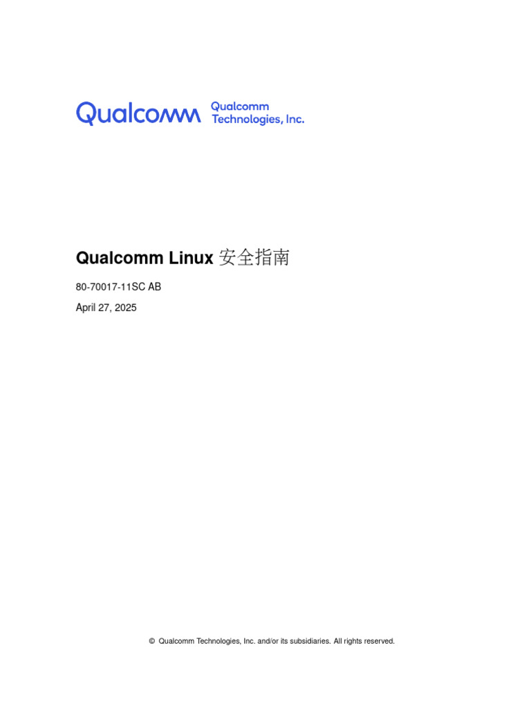 80-70017-11SC REV AB Qualcomm Linux 安全指南 | PDF
