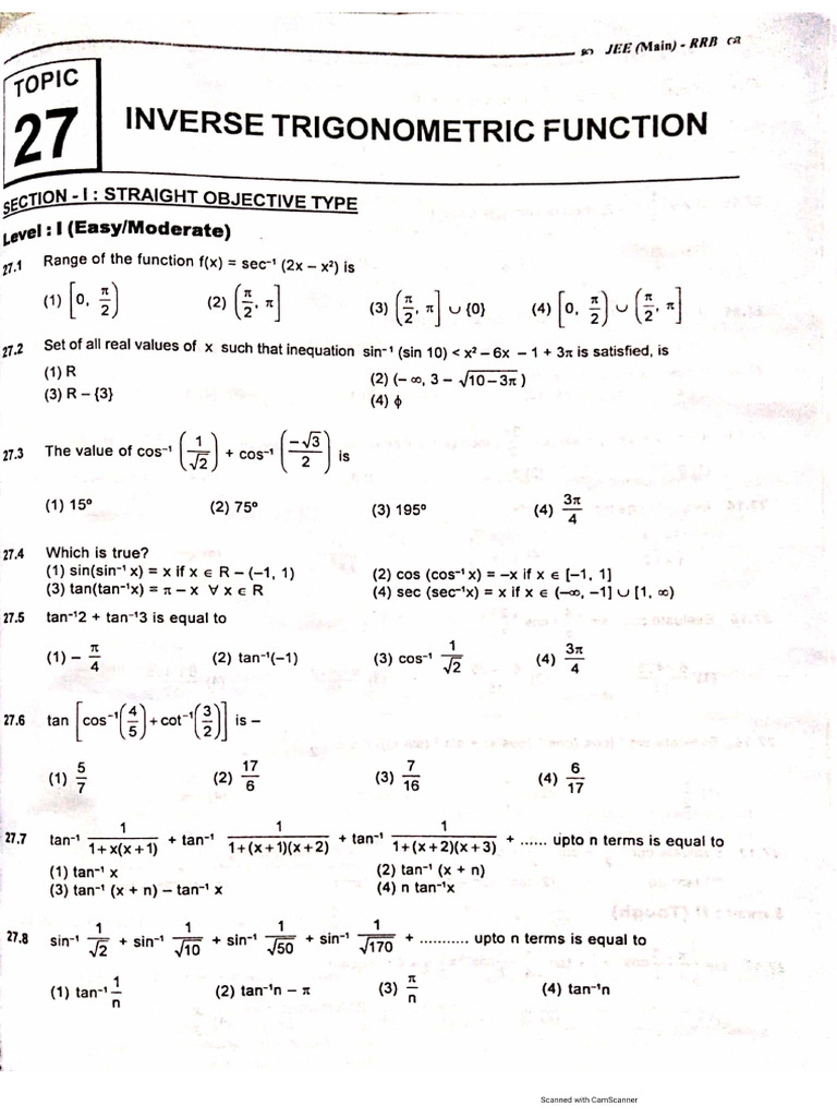 Inverse Trigonometric Functions | PDF