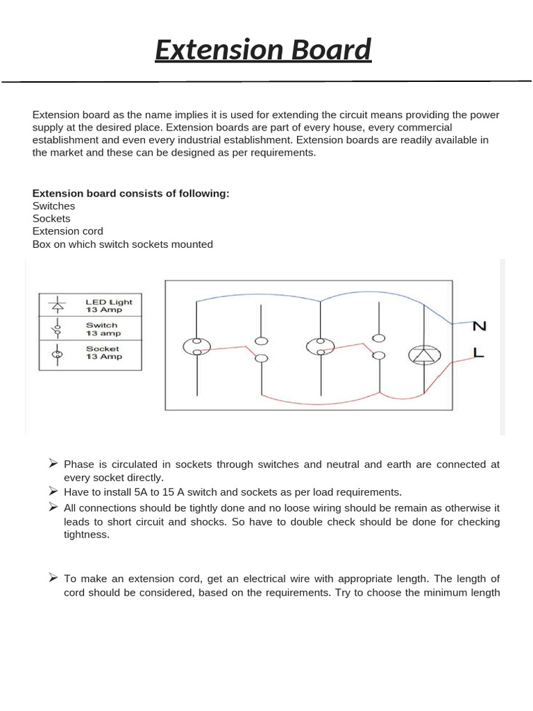 Extension Board Wiring and Components | PDF | Ac Power Plugs And ...