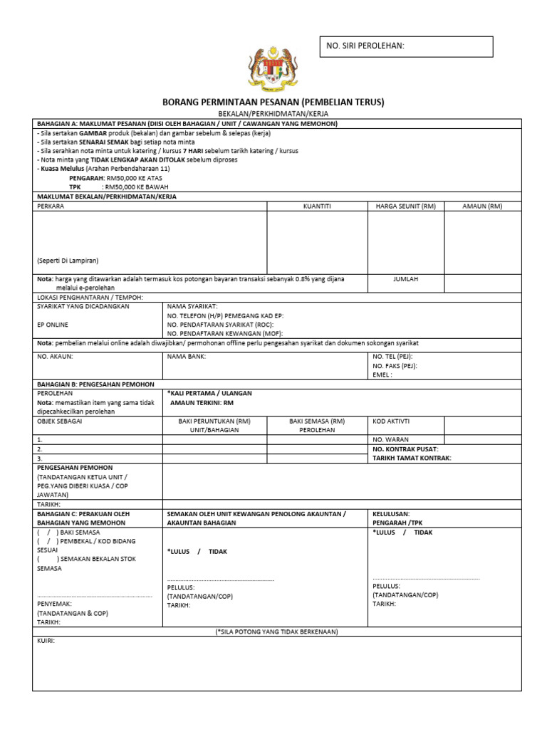 Format Nota Minta Dikemaskini | PDF