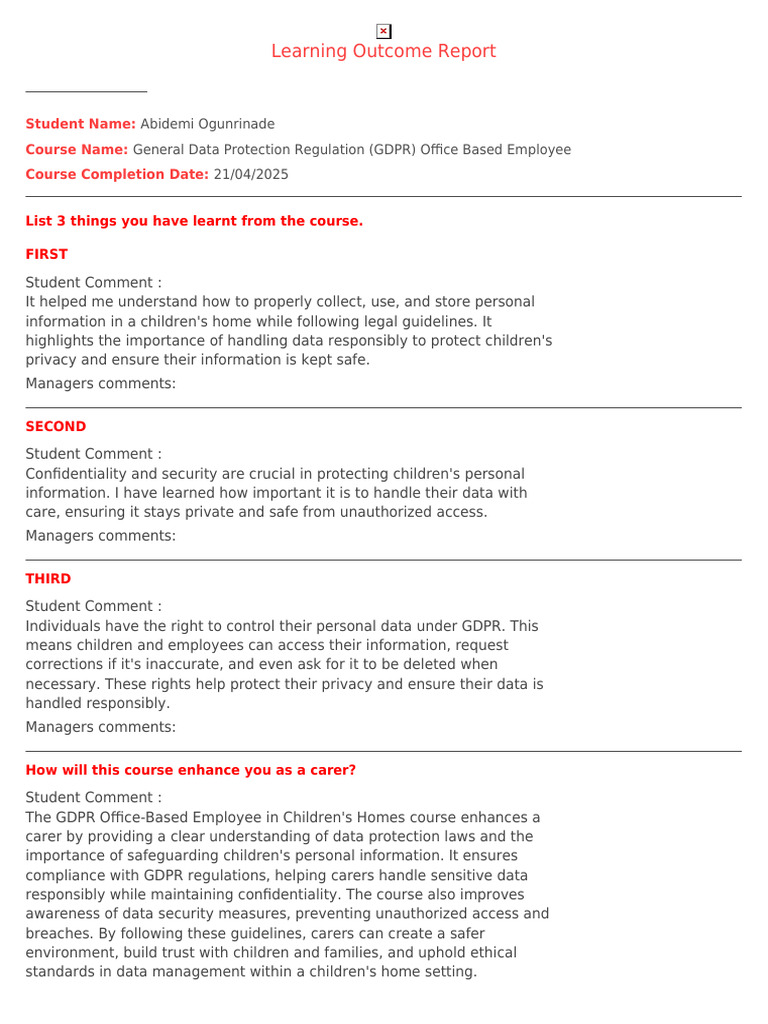 GDPR Training for Childcare Professionals | PDF | Information Security ...