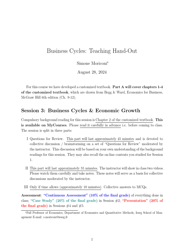 Session3 2425 Final | PDF | Economic Growth | Inflation