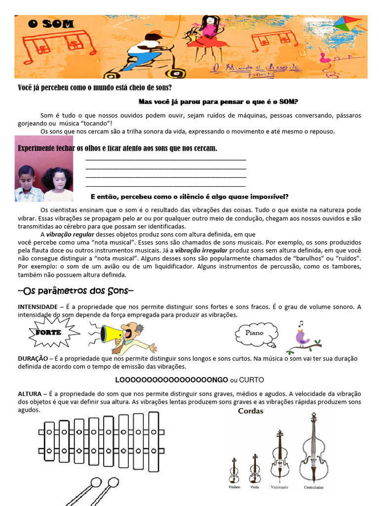 Sons e Objetos que Produzem Barulho | PDF | Notação musical | Som