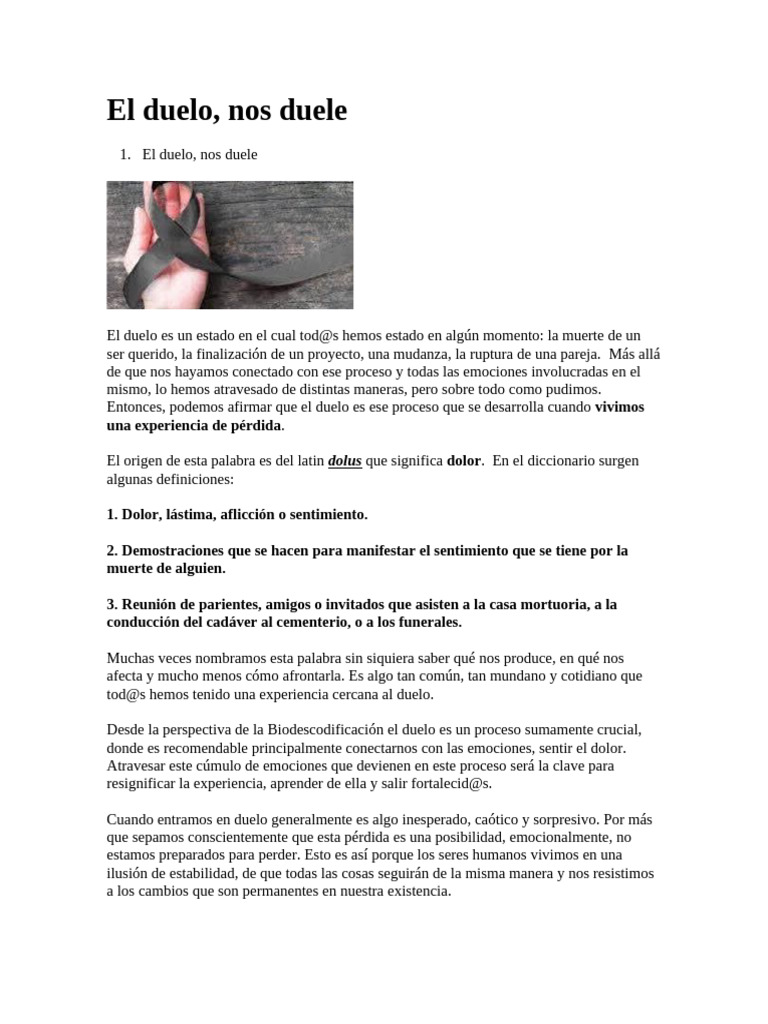 El Duelo Nos Duele | PDF | Dolor | Las emociones