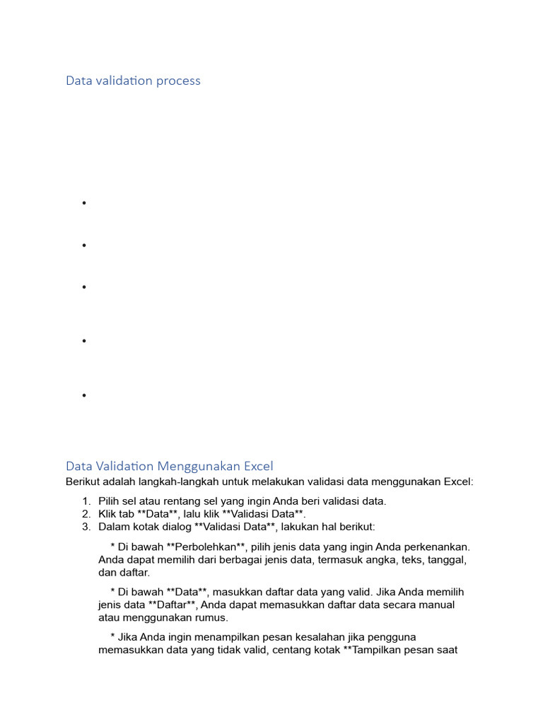 Proses Validasi Data yang Efektif | PDF
