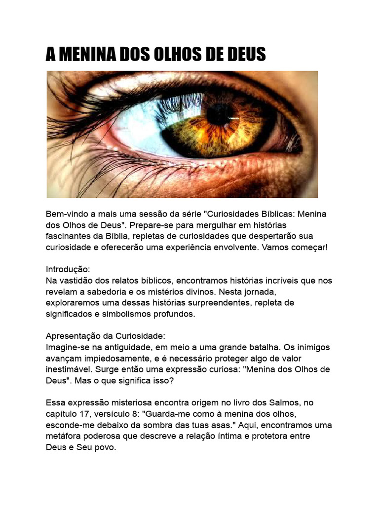 Menina Dos Olhos de Deus | PDF