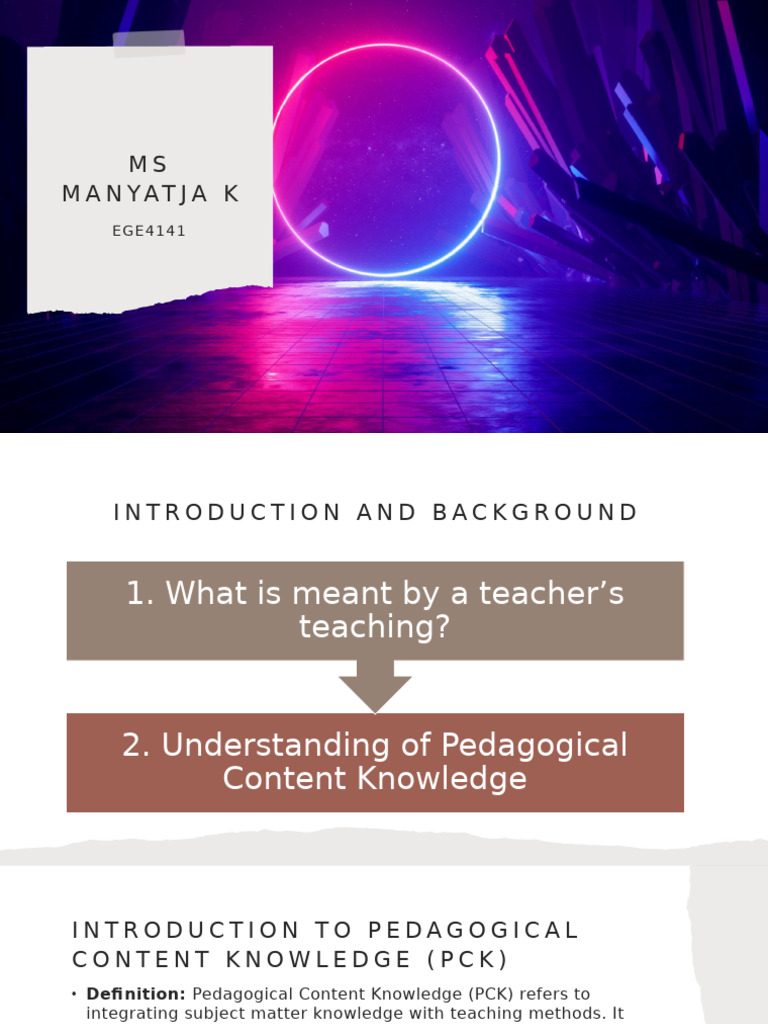 Understanding Pedagogical Content Knowledge | PDF | Geography | Pedagogy
