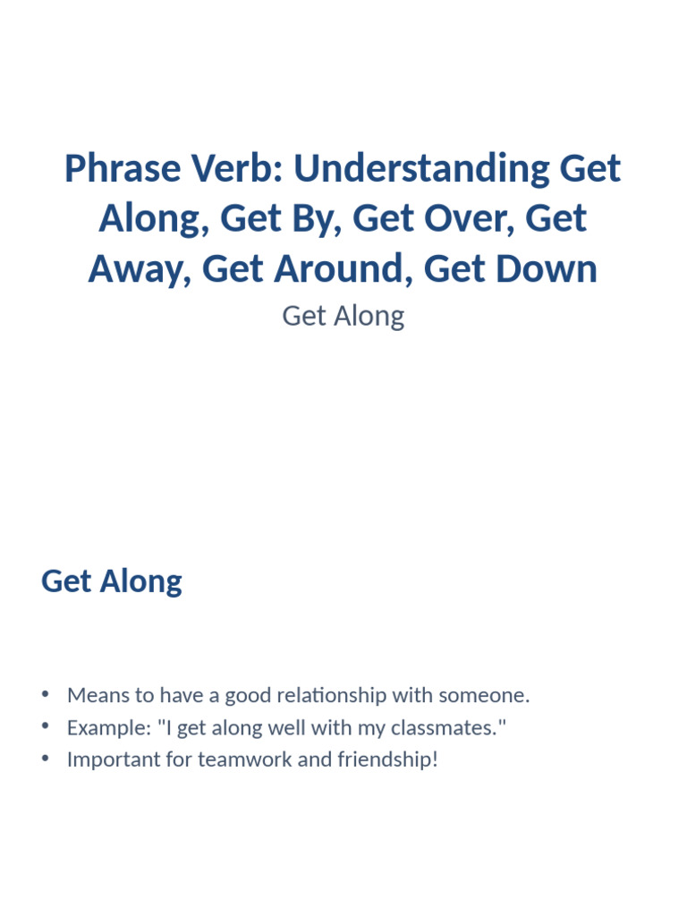 Understanding Phrasal Verbs: Get Series | PDF