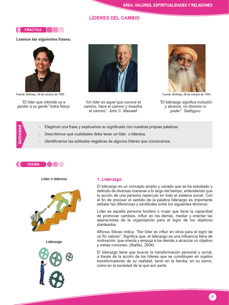 Líderes del Cambio y su Impacto | PDF | Liderazgo | Psicología Social