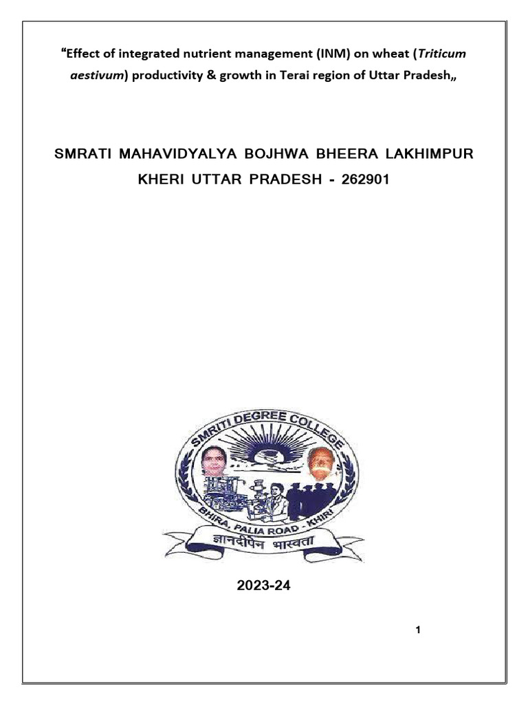 INM Impact on Wheat Growth in Uttar Pradesh | PDF | Fertilizer | Wheat