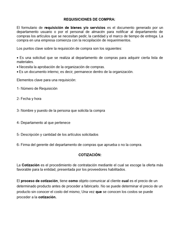 Guía sobre Requisiciones de Compra | PDF