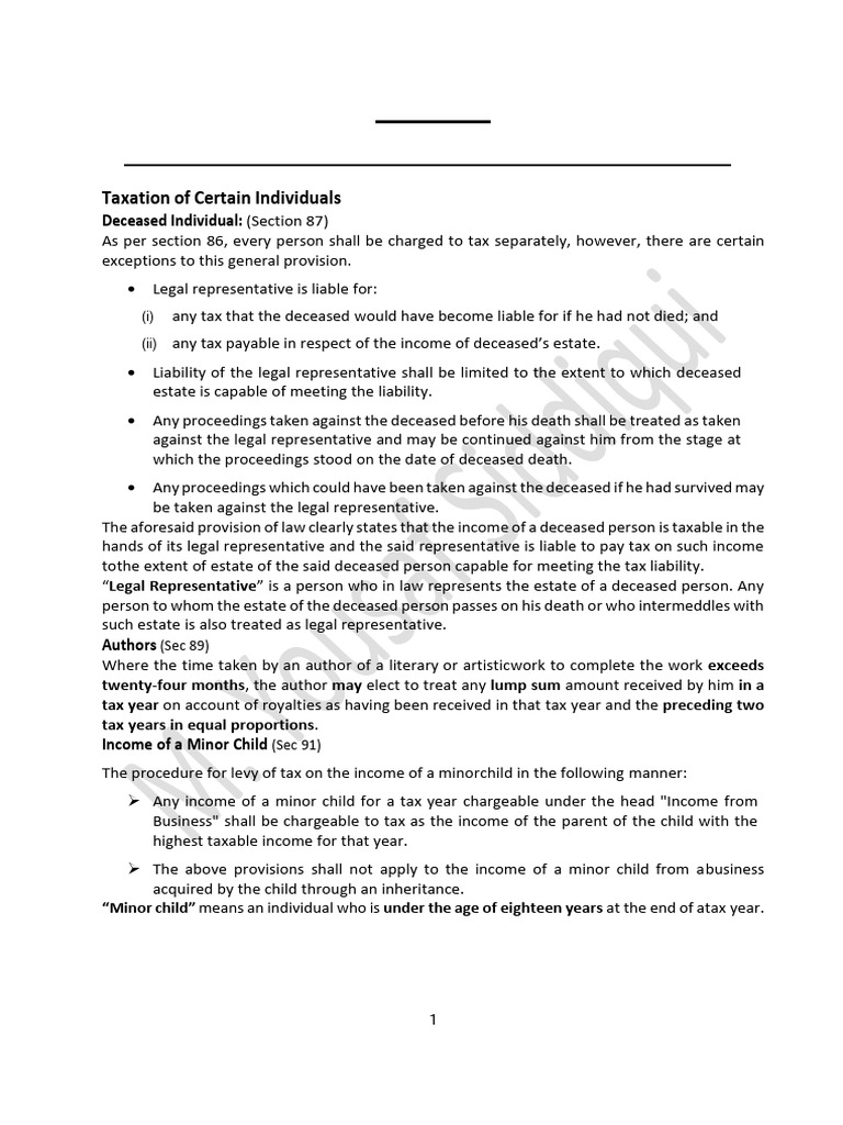 Taxation of Individuals and AOPs Explained | PDF | Taxes | Expense