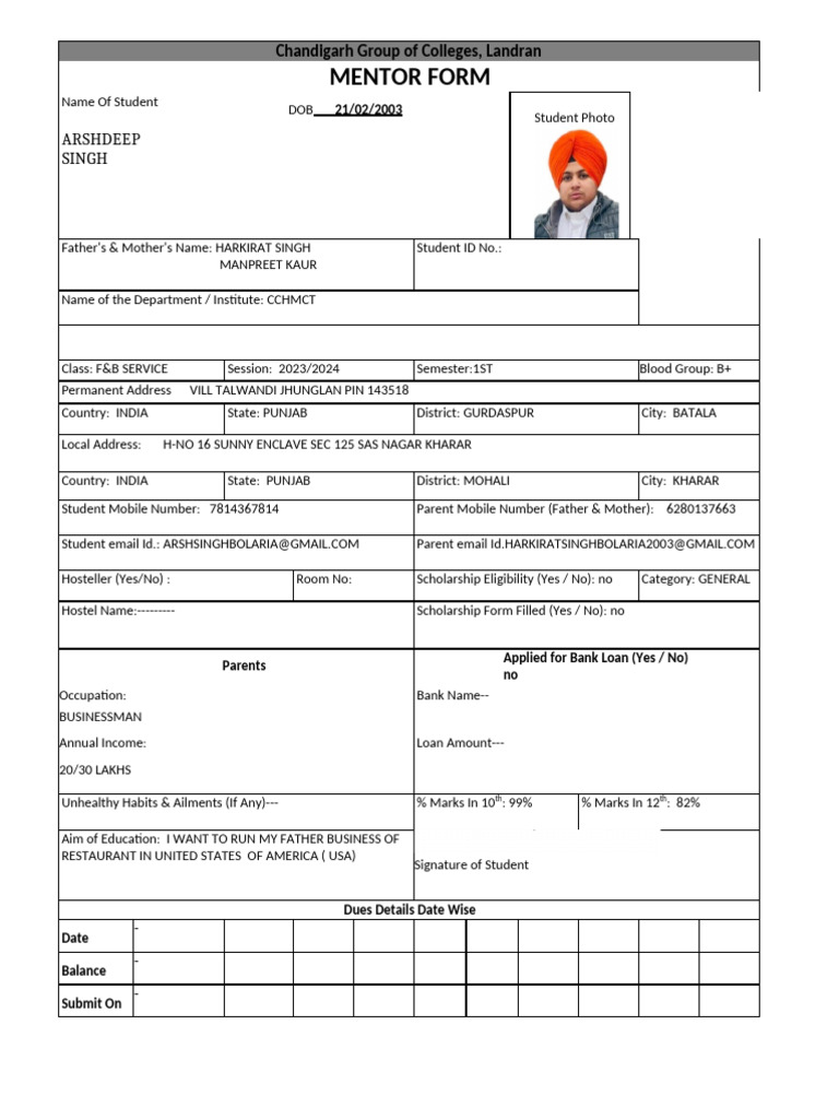 Arsh CGC | PDF | Academic Term | Educational Stages