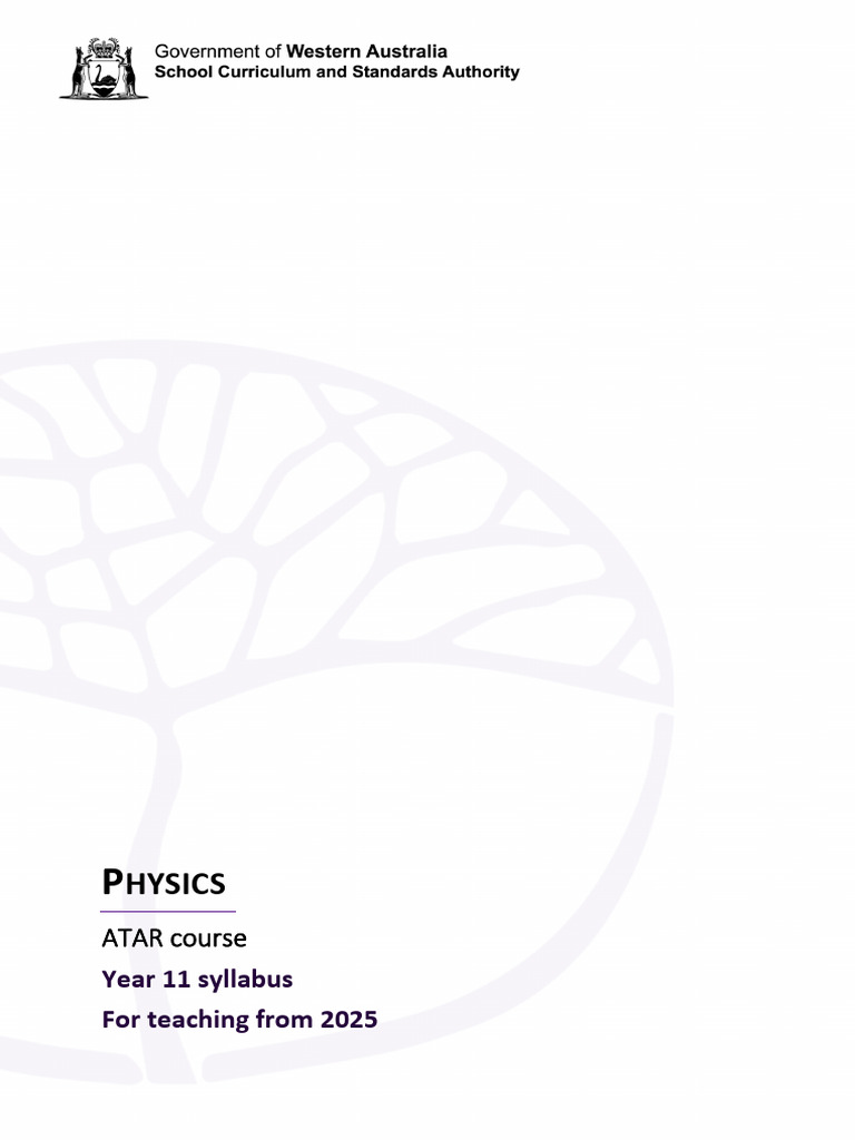 Year 11 ATAR Physics Syllabus 2025 | PDF | Radioactive Decay | Force