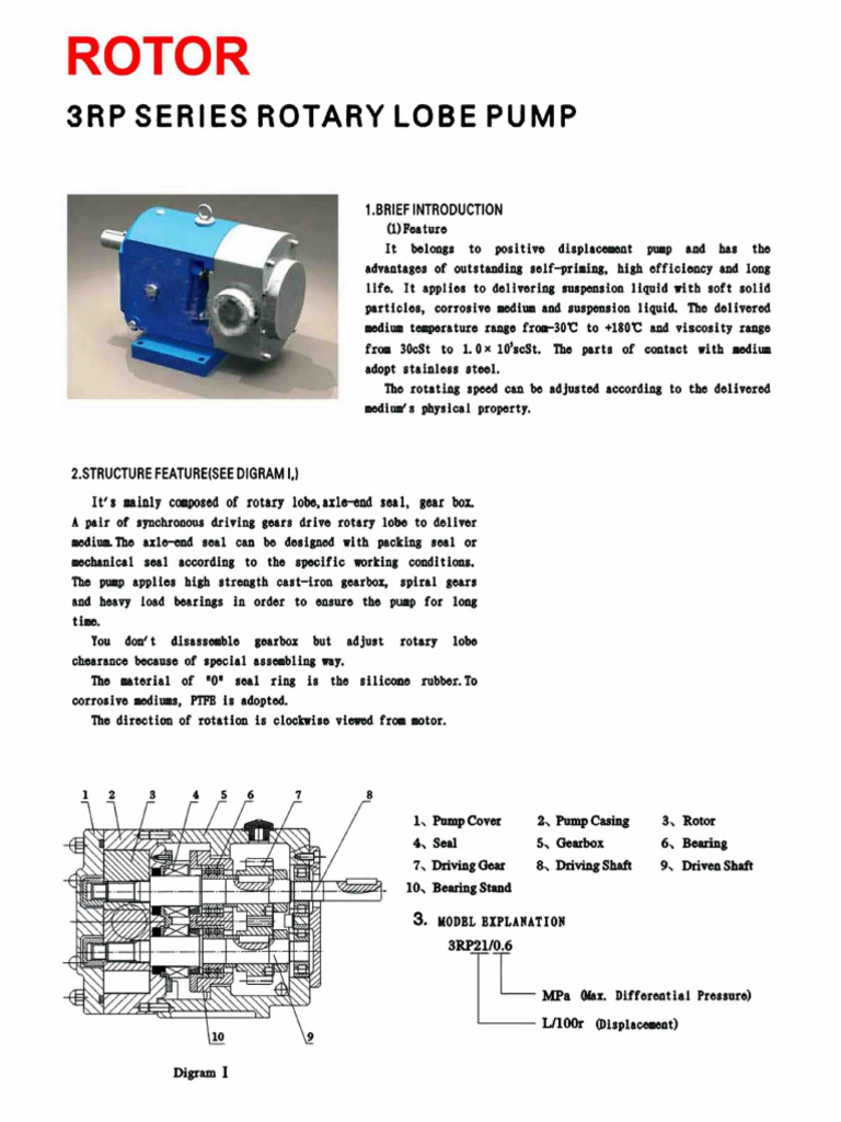 Rotor 3RP Rotary Lobe Pump Rev | PDF