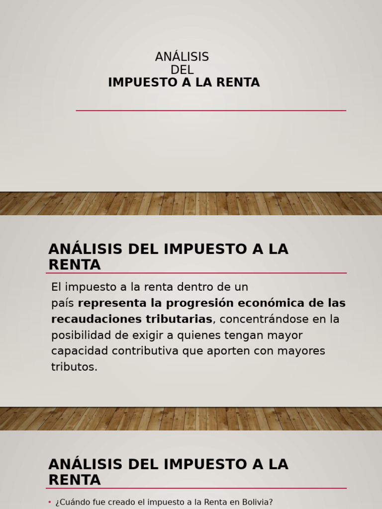 Análisis del Impuesto a la Renta en Bolivia | PDF | Impuestos ...