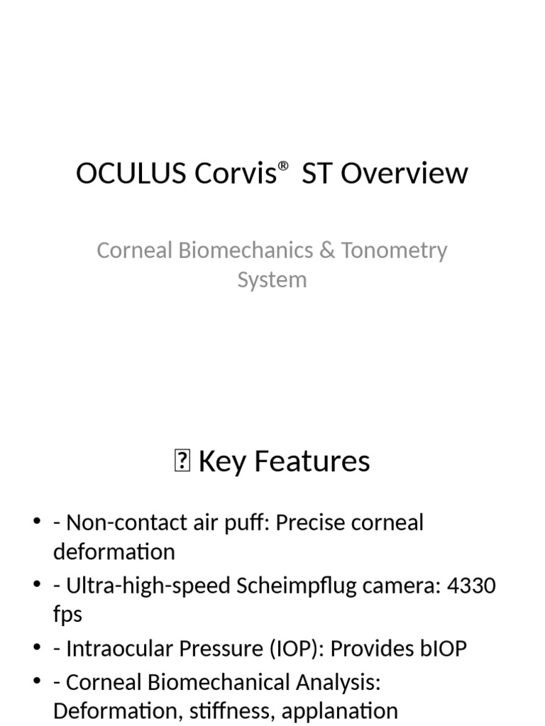 Corvis ST: Advanced Corneal Analysis | PDF