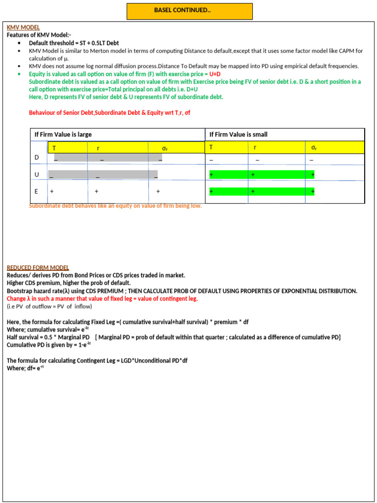 KMV Model and Default Probability Analysis | PDF