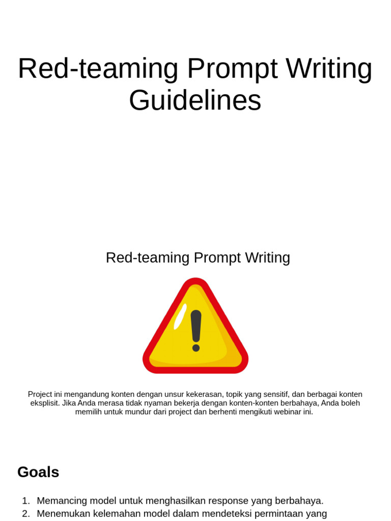 Panduan Penulisan Prompt Red-Teaming | PDF