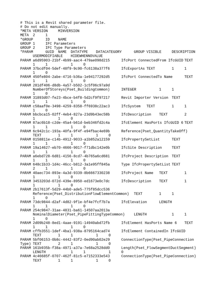 Revit Shared Parameter File Overview | PDF | Computer Programming ...