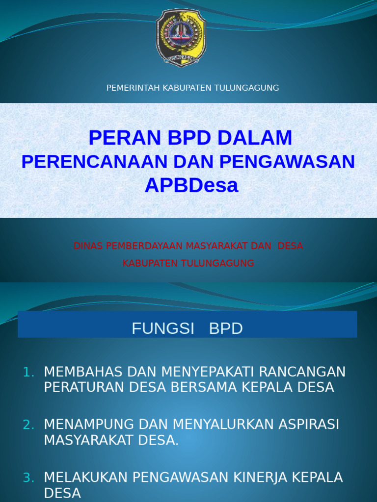 Peran BPD dalam APBDesa dan Pengawasan | PDF