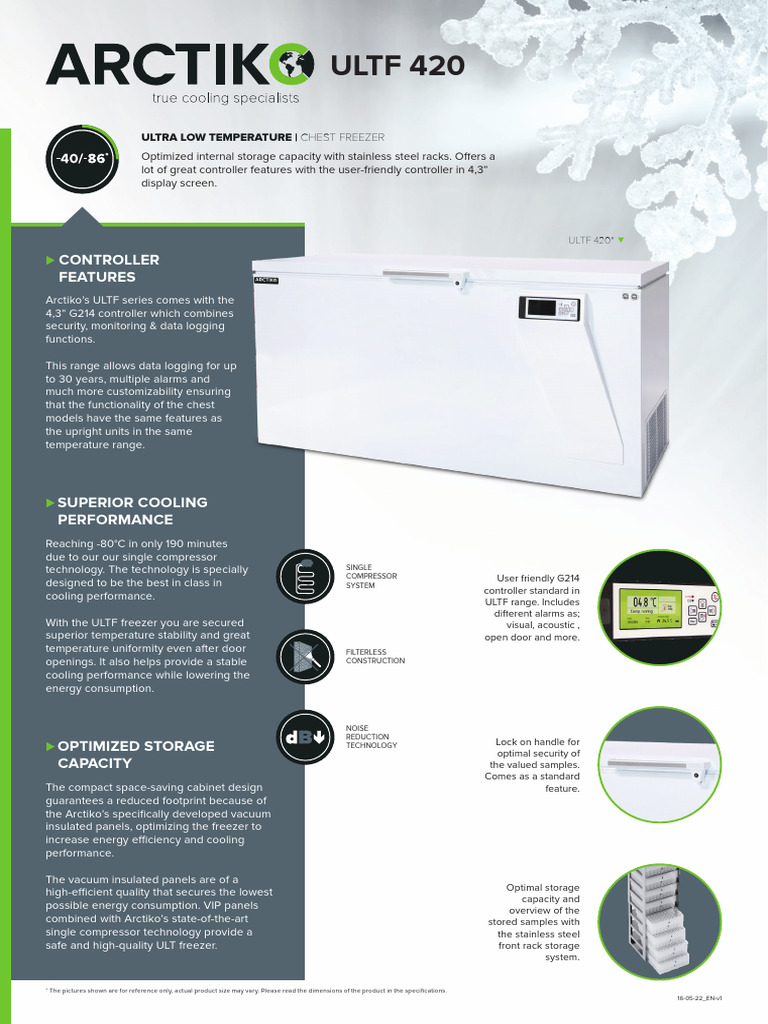 Ultf-420 Datasheet 16-5-2022 v4 | PDF | Refrigerator | Manufactured Goods